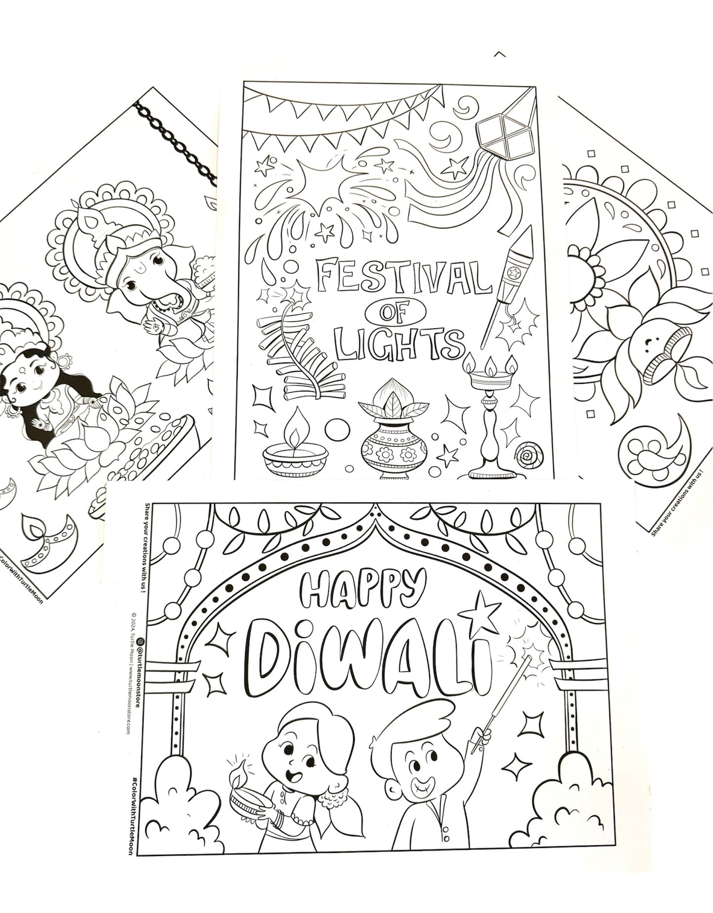 Diwali Coloring Sheets