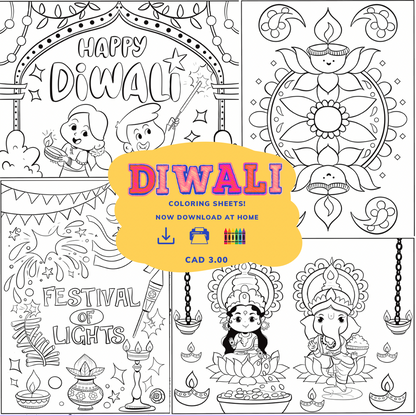 Diwali Coloring Sheets